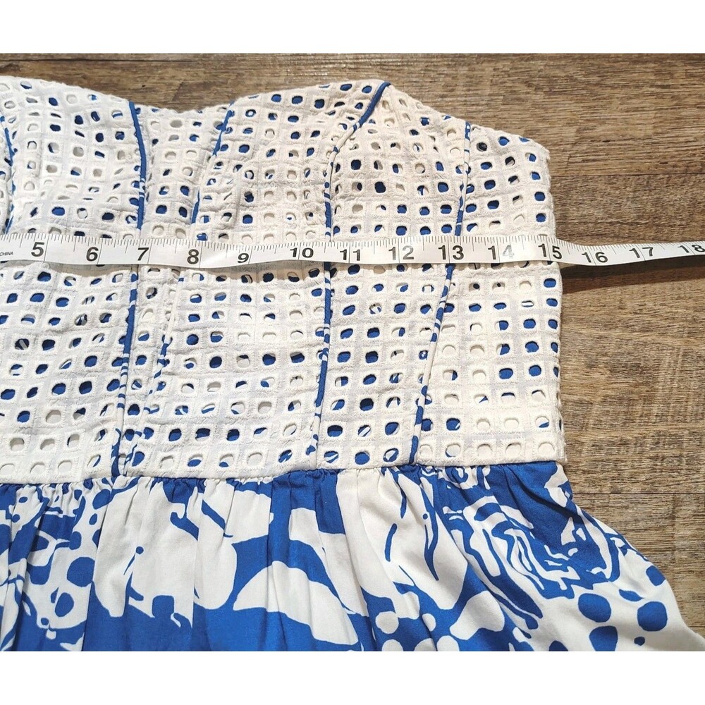Lilly Pulitzer Ferris Floral Print Dress Size 8 Eyelet Corset Strapless Beachy - Picture 8 of 9